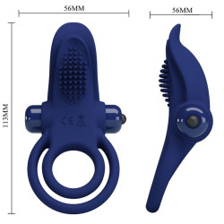 PRETTY LOVE - BRONSON DOPPELRING MIT VIBRATION BLAU – Produktansicht 6
