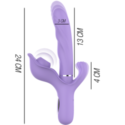 INTENSE - BILLIE MULTIFUNKTIONALER WIEDERAUFLADBARER SAUGVIBRATOR MIT LILA DRUCKKNOPF – Produktansicht 3
