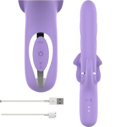 INTENSE - BILLIE MULTIFUNKTIONALER WIEDERAUFLADBARER SAUGVIBRATOR MIT LILA DRUCKKNOPF – Produktansicht 4