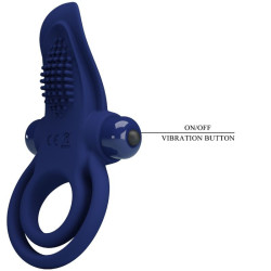 PRETTY LOVE - BRONSON DOPPELRING MIT VIBRATION BLAU – Produktansicht 8