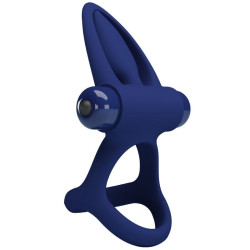 PRETTY LOVE - MAT DOPPELRING MIT VIBRATION & STIMULATOR BLAU – Produktansicht 3