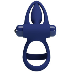 PRETTY LOVE - MAT DOPPELRING MIT VIBRATION & STIMULATOR BLAU – Produktansicht 4
