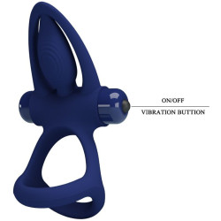 PRETTY LOVE - MAT DOPPELRING MIT VIBRATION & STIMULATOR BLAU – Produktansicht 8