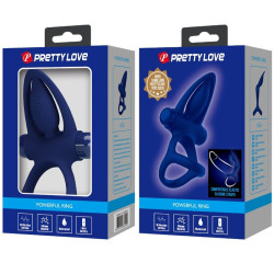 PRETTY LOVE - MAT DOPPELRING MIT VIBRATION & STIMULATOR BLAU – Produktansicht 10