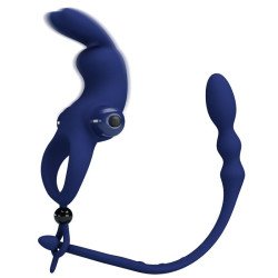 PRETTY LOVE - AYAD RABBIT VIBRATORRING MIT STECKER BLAU – Produktansicht 3