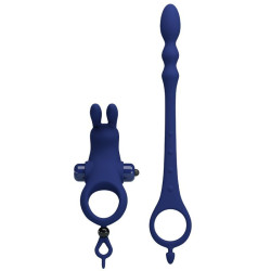 PRETTY LOVE - AYAD RABBIT VIBRATORRING MIT STECKER BLAU – Produktansicht 4