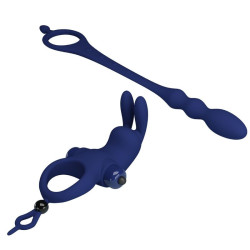 PRETTY LOVE - AYAD RABBIT VIBRATORRING MIT STECKER BLAU – Produktansicht 6