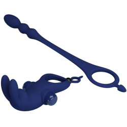 PRETTY LOVE - AYAD RABBIT VIBRATORRING MIT STECKER BLAU – Produktansicht 7