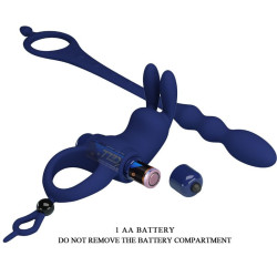 PRETTY LOVE - AYAD RABBIT VIBRATORRING MIT STECKER BLAU – Produktansicht 9