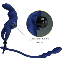 PRETTY LOVE - AYAD RABBIT VIBRATORRING MIT STECKER BLAU – Produktansicht 10