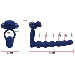 PRETTY LOVE - AJMAL VIBRATIONSRING MIT STECKER BLAU – Produktansicht 7