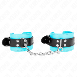 KINK - HAKEN-HANDFESSELN BLAU PELZGEFÜTTERT VERSTELLBAR 20-28 CM X 5,5 CM – Produktansicht 2