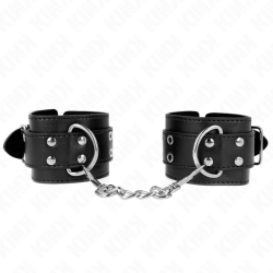 KINK - HANDGELENKFESSEL MIT DOPPELTER SCHNALLE SCHWARZ VERSTELLBAR 19-26 CM – Produktansicht 2
