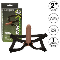CALEXOTICS - PERFORMANCE MAXX LEBENSECHTE VERLNGERUNG MIT GESCHIRR, BRAUN – Produktansicht 2