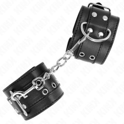 KINK - HANDGELENKFESSEL MIT DOPPELTER SCHNALLE SCHWARZ VERSTELLBAR 19-26 CM – Produktansicht 3