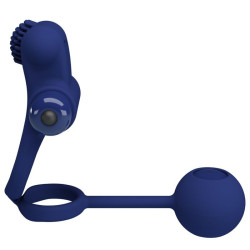 PRETTY LOVE - REMINGTON DOPPELVIBRATIONSRING MIT STECKER BLAU – Produktansicht 2