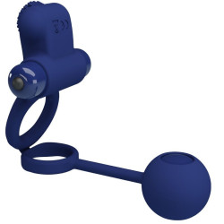 PRETTY LOVE - REMINGTON DOPPELVIBRATIONSRING MIT STECKER BLAU – Produktansicht 3
