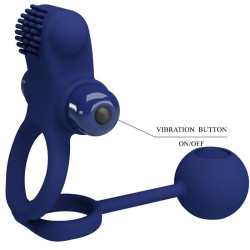 PRETTY LOVE - REMINGTON DOPPELVIBRATIONSRING MIT STECKER BLAU – Produktansicht 7