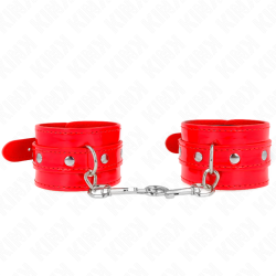 KINK - GLÄNZENDE HANDMANSCHETTEN ROT VERSTELLBAR 23-33 CM – Produktansicht 2