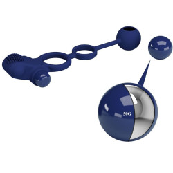 PRETTY LOVE - REMINGTON DOPPELVIBRATIONSRING MIT STECKER BLAU – Produktansicht 9