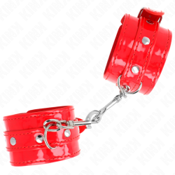 KINK - GLÄNZENDE HANDMANSCHETTEN ROT VERSTELLBAR 23-33 CM – Produktansicht 3