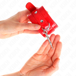 KINK - GLÄNZENDE HANDMANSCHETTEN ROT VERSTELLBAR 23-33 CM – Produktansicht 4