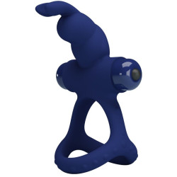 PRETTY LOVE - LUCHITO DOPPELVIBRIERENDER RING KANINCHEN BLAU – Produktansicht 2