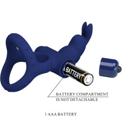 PRETTY LOVE - LUCHITO DOPPELVIBRIERENDER RING KANINCHEN BLAU – Produktansicht 9