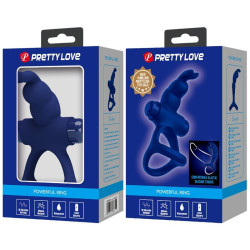 PRETTY LOVE - LUCHITO DOPPELVIBRIERENDER RING KANINCHEN BLAU – Produktansicht 10