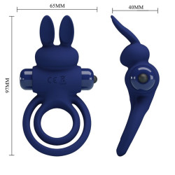 PRETTY LOVE - DAREY DOPPELTER VIBRATIONSRING KANINCHEN BLAU – Produktansicht 6