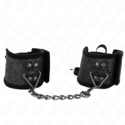 KINK - SCANDAL HANDGELENKSFESSELN SCHWARZE SPITZENDETAILS 24,5 CM X 6,5 CM – Produktansicht 2