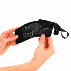 KINK - SCANDAL HANDGELENKSFESSELN SCHWARZE SPITZENDETAILS 24,5 CM X 6,5 CM – Produktansicht 4