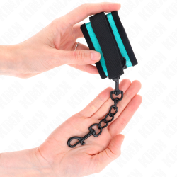 KINK - NYLON-HANDFESSEL MIT KLETTVERSCHLUSS SCHWARZ-BLAU VERSTELLBAR 18-32 CM X 5 CM – Produktansicht 4