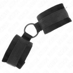 KINK - BEGINNER PELZ HANDMANSCHETTEN 25 CM MIT O-RING 4 CM SCHWARZ VERSTELLBAR 15-25 CM – Produktansicht 3