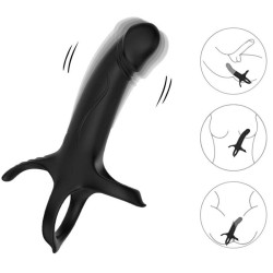 ARMONY - DILDO MIT RING & VIBRATOR SCHWARZ – Produktansicht 4