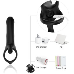 ARMONY - DILDO MIT RING & VIBRATOR SCHWARZ – Produktansicht 10