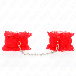 KINK - ELASTISCHE HANDGELENKSFESSELN AUS SPITZE ROT – Produktansicht 2