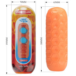PRETTY LOVE - TWIN BALLS MÄNNLICHER MASTURBATOR ORANGE – Produktansicht 8