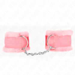 KINK - PELZGEFÜTTERTE HANDGELENKFESSELN ROSA VERSTELLBAR 17-31 CM X 7 CM – Produktansicht 2