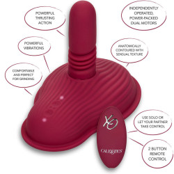 CALEXOTICS - RIDER MASSAGER DOPPELMOTOR FERNBEDIENUNG ROT – Produktansicht 16