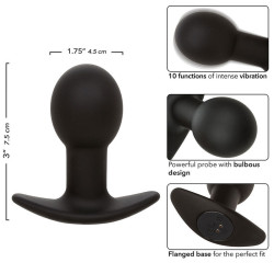 CALEXOTICS - ROCK BOTTOM ANAL PLUG 10 VIBRATIONEN SILIKON SCHWARZ – Produktansicht 8