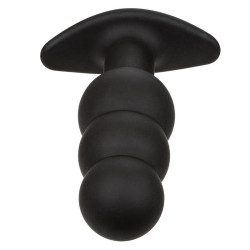 CALEXOTICS - ROCK BOTTOM ANAL PLUG MIT PERLEN 10 VIBRATIONEN SILIKON SCHWARZ – Produktansicht 5