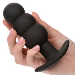 CALEXOTICS - ROCK BOTTOM ANAL PLUG MIT PERLEN 10 VIBRATIONEN SILIKON SCHWARZ – Produktansicht 6