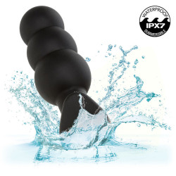 CALEXOTICS - ROCK BOTTOM ANAL PLUG MIT PERLEN 10 VIBRATIONEN SILIKON SCHWARZ – Produktansicht 9