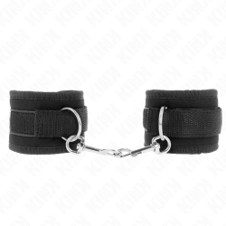 KINK - NYLON BIND-HANDHANDFESSELN MIT KLETTVERSCHLUSS, SCHWARZ, MODELL 2, VERSTELLBAR, 18-35 CM X 6 CM – Produktansicht 2