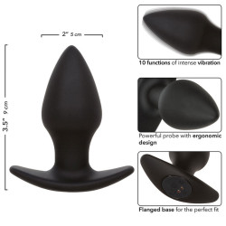 CALEXOTICS - ROCK BOTTOM PERFECT ANAL PLUG 10 VIBRATIONEN SILIKON SCHWARZ – Produktansicht 7