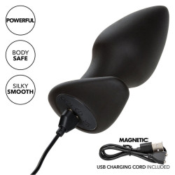 CALEXOTICS - ROCK BOTTOM PERFECT ANAL PLUG 10 VIBRATIONEN SILIKON SCHWARZ – Produktansicht 8