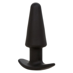 CALEXOTICS - ROCK BOTTOM TAPERED ANAL PLUG 10 VIBRACIONES SILIKON SCHWARZ – Produktansicht 3