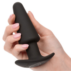 CALEXOTICS - ROCK BOTTOM TAPERED ANAL PLUG 10 VIBRACIONES SILIKON SCHWARZ – Produktansicht 6