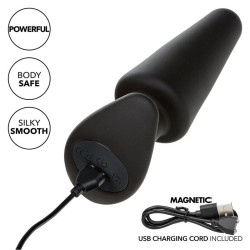CALEXOTICS - ROCK BOTTOM TAPERED ANAL PLUG 10 VIBRACIONES SILIKON SCHWARZ – Produktansicht 8